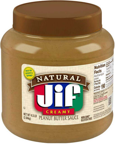 Jif Natural Peanut Butter Sauce, 4.5 Pound Jar -- 2 per case