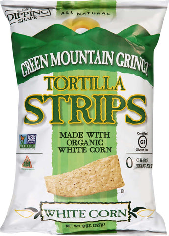 Green Mountain Gringo Organic White Corn Tortilla Strip, 8 Ounce -- 12 per case