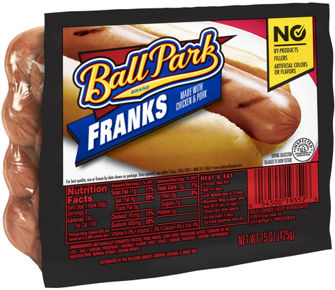 Ball Park Original Length Classic Hot Dog, 0.938 Pound -- 12 per case.