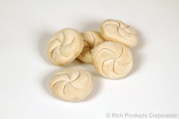 Rich Products Corporation Large Kaiser Roll Dough, 3.5 Ounce -- 120 per case.
