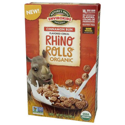 Natures Path Rhino Rolls Organic Cinnamon Bun Flavor Cereal, 9.5 Ounce -- 12 per case