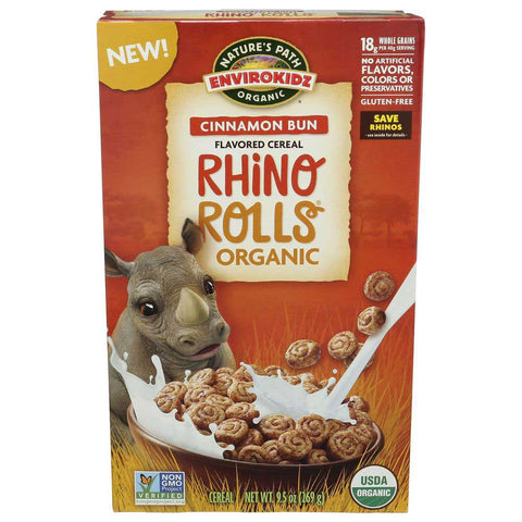 Natures Path Rhino Rolls Organic Cinnamon Bun Flavor Cereal, 9.5 Ounce -- 12 per case