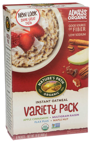 Natures Path Organic Hot Oatmeal - Variety Pack, 14 Ounce -- 6 per case.