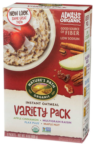 Natures Path Organic Hot Oatmeal - Variety Pack, 14 Ounce -- 6 per case.
