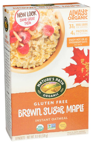 Natures Path Organic Brown Sugar Maple Hot Oatmeal, 11.3 Ounce -- 6 per case.