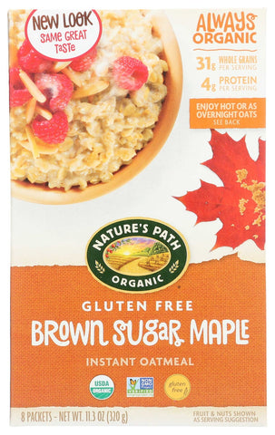 Natures Path Organic Brown Sugar Maple Hot Oatmeal, 11.3 Ounce -- 6 per case.
