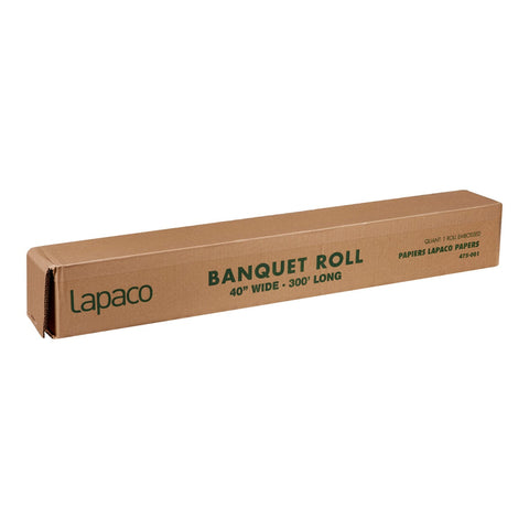 Lapaco White Paper Banquet Roll, 40 inch x 300 feet.