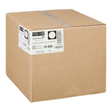 Lapaco Floral Linen Round Paper Doilie, 6 inch -- 10000 per case.