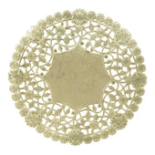Lapaco Round Silver and Gold Foil Lace Doily, 6 inch -- 1000 per case.