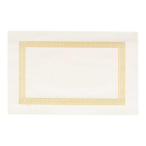 Lapaco Greek Key Gold Newsprint Placemat -- 1000 per case.
