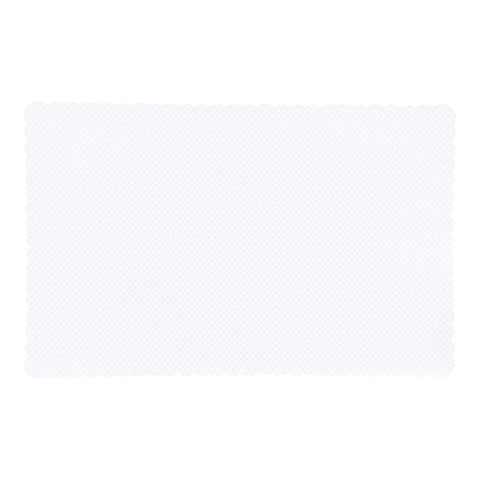 Lapaco Basket Weave Light Bond White Bond Scalopped Edge Embossed Placemat, 9.5 X 14.5 inch -- 1000 per case.