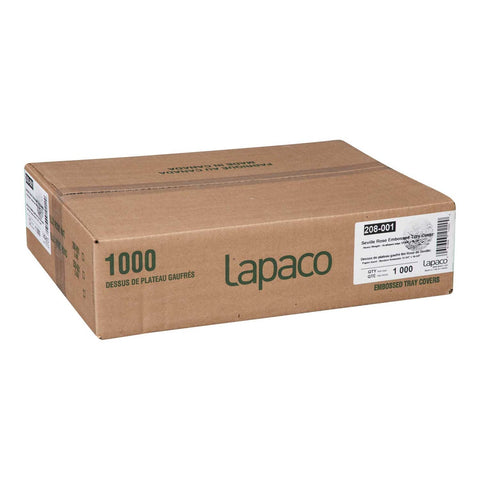 Lapaco Scalopped Edge Seville Rose Embossed Bond Tray Cover, 12 3/4 x 16 5/8 inch -- 1000 per case.