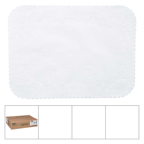 Lapaco Scalopped Edge Seville Rose Embossed Bond Tray Cover, 12 3/4 x 16 5/8 inch -- 1000 per case.