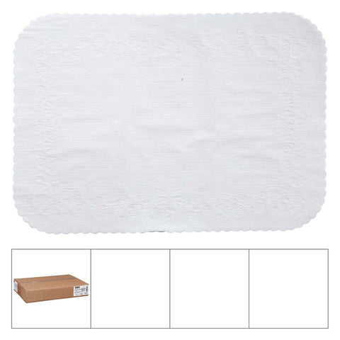 Lapaco Scalopped Edge Seville Rose Embossed Bond Light Weight Tray Cover -- 1000 per case.