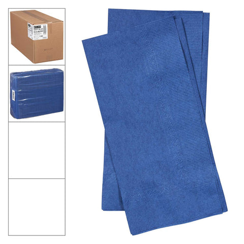 Lapaco 2 Ply Navy Blue Dinner Napkin, 15 1/2 x 16 inch -- 1000 per case.