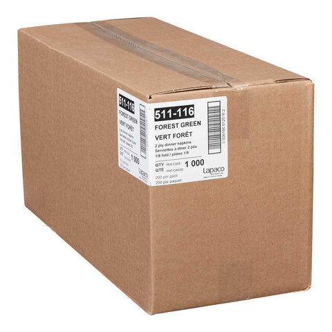 Lapaco 2 Ply Forest Green Dinner Napkin -- 1000 per case.