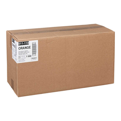 Lapaco 2 Ply Orange Dinner Napkin -- 1000 per case.