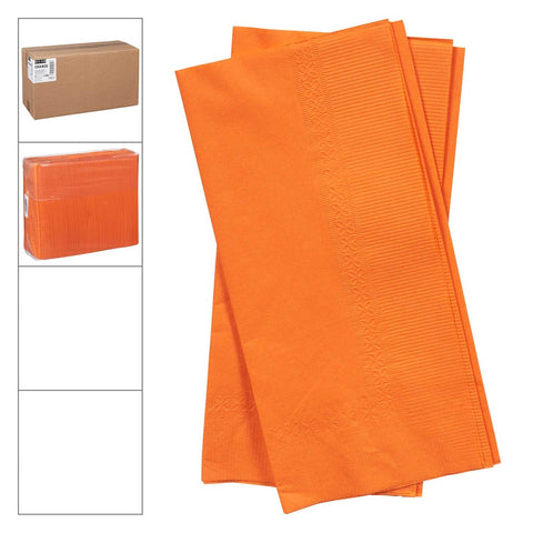 Lapaco 2 Ply Orange Dinner Napkin -- 1000 per case.
