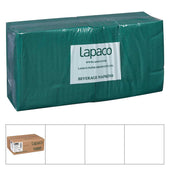 Lapaco 2 Ply Forest Green Beverage Napkin, 200 count per pack -- 5 per case.