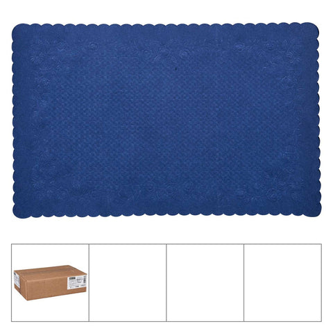 Lapaco Classic Basket Weave Embossed Navy Blue Placemat -- 1000 per case.
