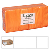 Lapaco Plain 2 Ply Orange Beverage Napkin -- 1000 per case.