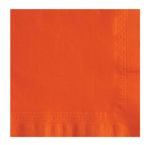 Lapaco Plain 2 Ply Orange Beverage Napkin -- 1000 per case.
