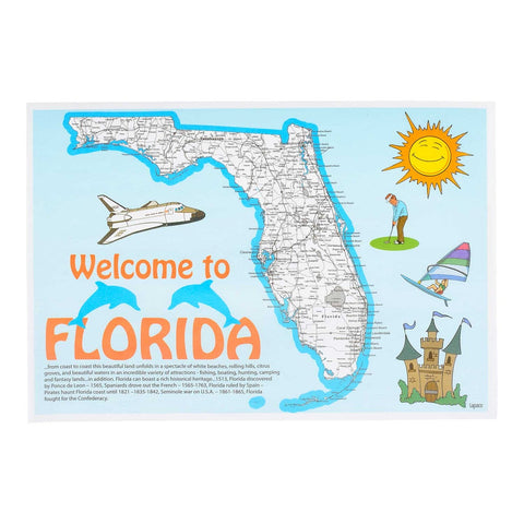 Lapaco Heavy Weight Welcome To Florida Stock Designs Bond Paper Placemat -- 1000 per case.