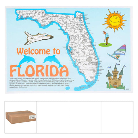 Lapaco Heavy Weight Welcome To Florida Stock Designs Bond Paper Placemat -- 1000 per case.