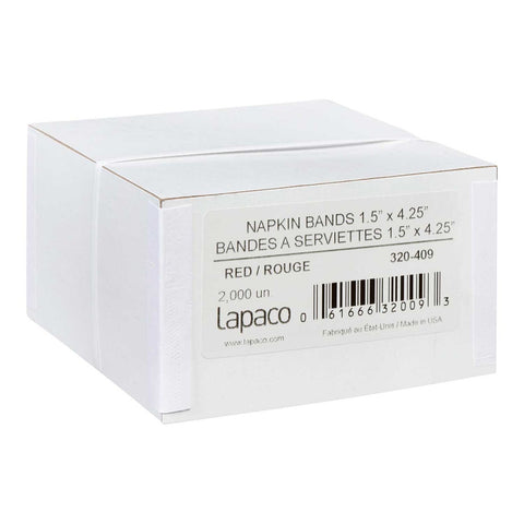 Lapaco Red Napkin Band, 1.5 x 4.25 inch -- 2000 per case.