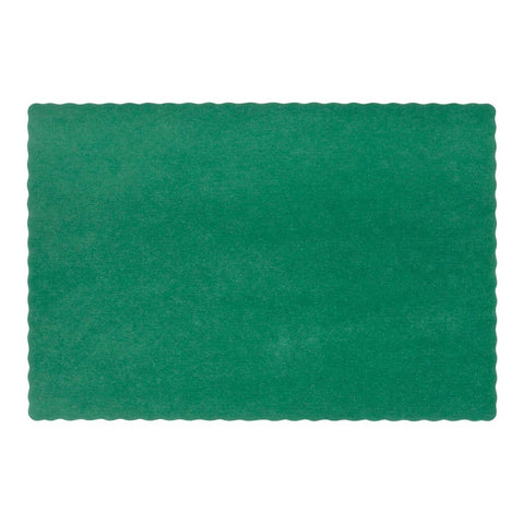 Lapaco Hunter Green Scalloped Edge Placemat, 9.5 x 13.5 inch -- 1000 per case.