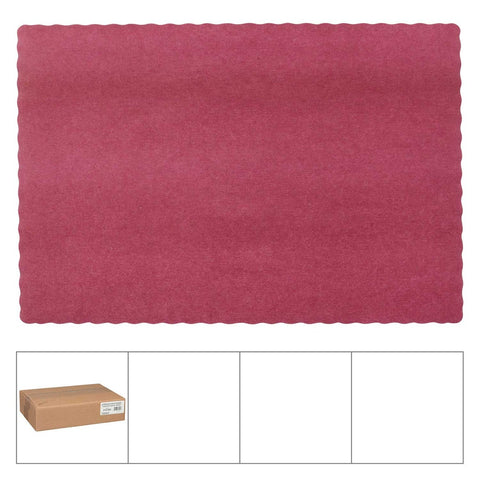Lapaco Solid Econo Scal Burgandy Placemat -- 1000 per case.