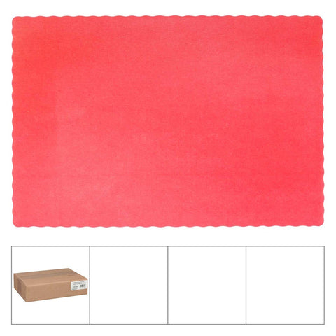 Lapaco Red Scalloped Edge Placemat, 9.5 x 13.5 inch -- 1000 per case.