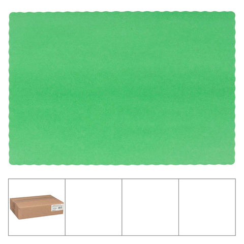 Lapaco Kelly Green Scalloped Edge Placemat, 9.5 x 13.5 inch -- 1000 per case.