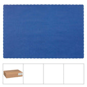 Lapaco Navy Blue Scalloped Edge Placemat, 9.5 x 13.5 inch -- 1000 per case.