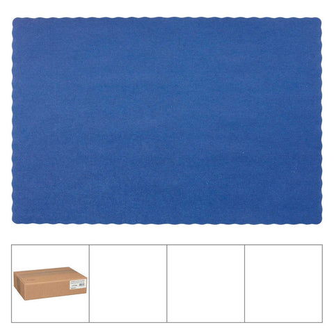 Lapaco Navy Blue Scalloped Edge Placemat, 9.5 x 13.5 inch -- 1000 per case.