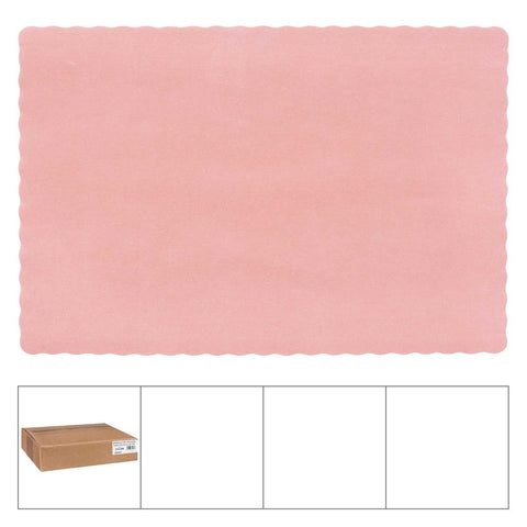 Lapaco Dusty Rose Scalloped Edge Placemat, 9.5 x 13.5 inch -- 1000 per case.