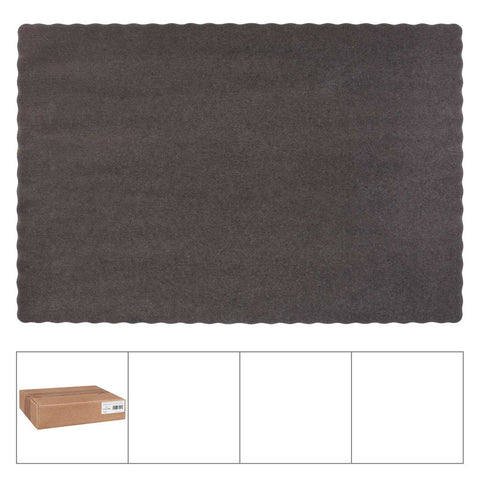 Lapaco Black Scalloped Edge Placemat, 9.5 x 13.5 inch -- 1000 per case.