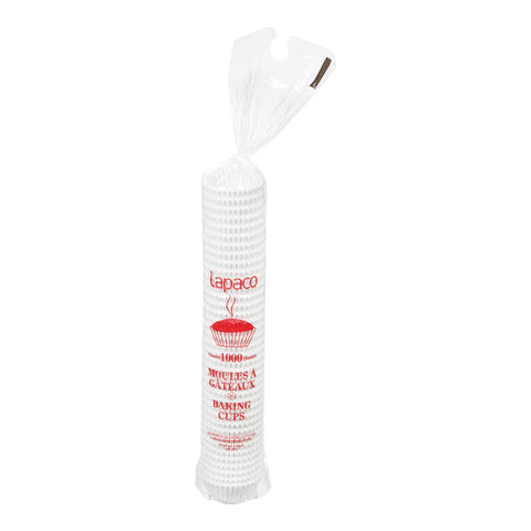 Lapaco White Round Baking Cup, 3.5 x 1.5 x 1 inch -- 10000 per case.