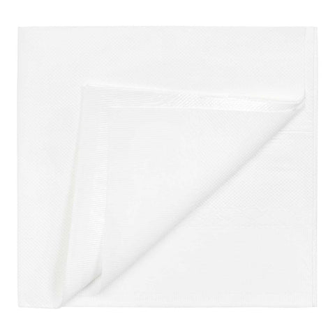 Lapaco 3 Ply White Folded Paper Table Cover, 54 x 54 inch -- 50 per case.