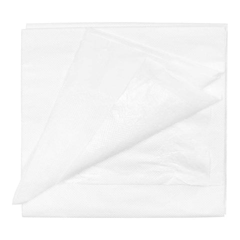 Lapaco 2 Ply White Folded Paper Table Cover, 54 X 108 inch -- 25 per case.