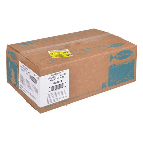 King and Prince Mrs.Fridays Gourmet Breaded Pollock - 3 to 4 Ounce, 10 Pound.