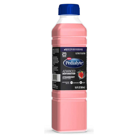 Pedialyte Advanced Rehydration Strawberry Electrolyte Solution, 500 Milliliter -- 12 per case