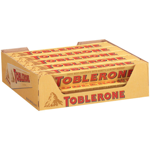 Toblerone Milk Chocolate Bar Candy, 3.52 Ounce -- 80 per case.