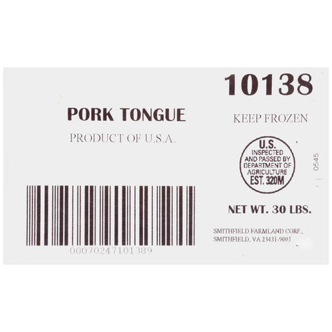 Farmland Bladeless Pork Tongue, 30 Pound.