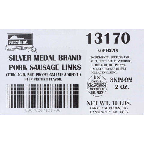 Farmland 58 Percent Lean Smoked Pork Sausage Link, 2 Ounce.