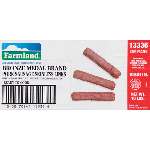 Farmland Bronze Medal 52 Percent Lean Skinless Sausage Link, 10 Pound.