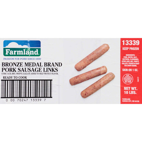 Farmland Bronze Medal 52 Percent Lean Sausage Link, 10 Pound.
