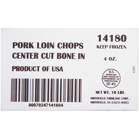 Farmland Gold Medal Bone In Center Cut Pork Chop, 4 Ounce.
