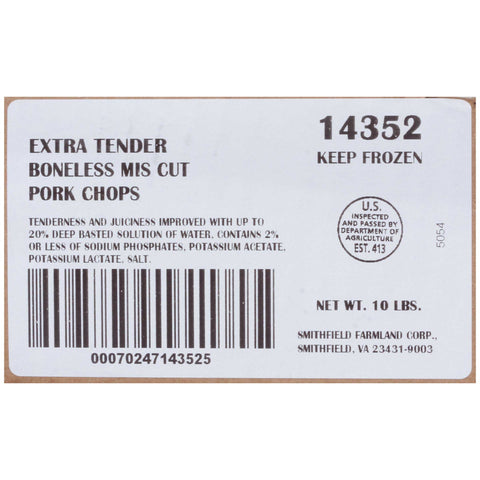 Farmland Boneless Miscut Pork Chop, 10 Pound.