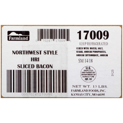Farmland Silver Medal North West HRI Bacon, 14/18 Slice.